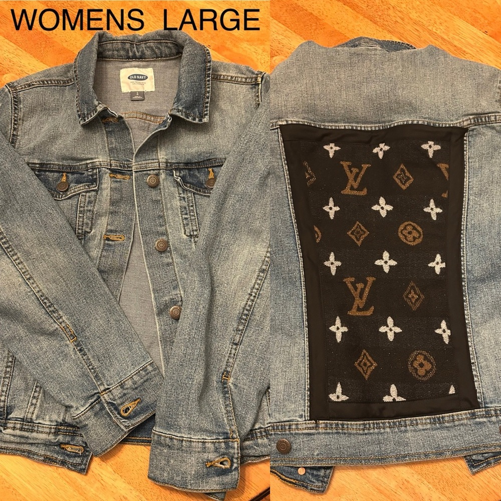 Blue Jean Jacket with Custom Back Panel